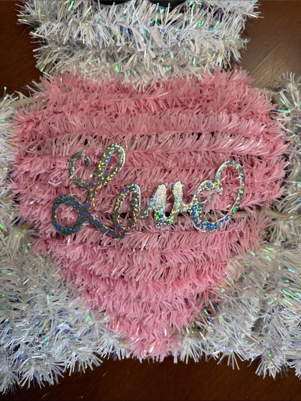 Valentine Teddy Bear Wall Decor - Pink & Iridescent